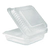 Karat® Polypropylene Plastic Hinged Container, 9.35 x 9.22 x 3.17, Clear, Plastic, 50/Pack, 4 Packs/Carton Takeout Food Containers - Office Ready