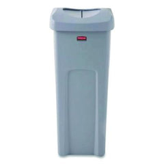 Rubbermaid® Commercial Universal Square Trash Can with Swing Lid, 23 gal, Plastic, Gray