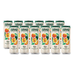 Zevia® Zero Sugar Naturally Sweetened Black Tea, Peach Black Tea, 12 oz Can, 12/Carton