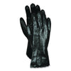 MCR™ Safety Single Dipped PVC Gloves, Smooth, Interlock Lined, 18" Long, Large, Black, 12 Pair Work Gloves, Coated - Office Ready