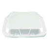 Plastifar Foam Hinged Lid Containers, 9 x 10 x 3, White, Foam, 200/Carton Takeout Food Containers - Office Ready
