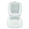 Plastifar Foam Hinged Lid Containers, 6 x 6 x 3, White, Foam, 500/Carton Takeout Food Containers - Office Ready