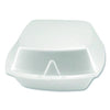 Plastifar Foam Hinged Lid Containers, 6 x 6 x 3, White, Foam, 500/Carton Takeout Food Containers - Office Ready