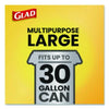Glad® Lawn & Leaf Large Quick-Tie Trash Bags, Tie-Flap, 30 gal, 0.81 mil, 30 x 33, Black, 10 Bags/Box, 12 Boxes/Carton Lawn/Leaf & Large Trash Bags - Office Ready