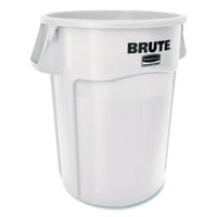 Rubbermaid® Commercial Brute Container, 44 gal, Plastic, White Indoor/Outdoor All-Purpose Waste Bins - Office Ready