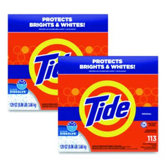 Tide® Powder Laundry Detergent, HE Compatible, Original Scent, 129 oz Box, 2/Carton