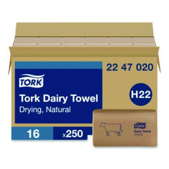 Tork® Dairy Towel, 1-Ply, 9.12 x 10.25, Natural, 250 Sheets/Pack, 16 Packs/Carton