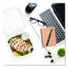 Dart® Microwaveable Hinged Containers, ProPlanet, 9 x 8.75 x 3, Clear, Plastic 150/Carton Takeout Food Containers - Office Ready