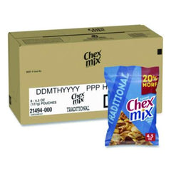 Chex Mix® Snack Mix Savory Traditional, 4.5 oz Bag, 8/Box
