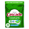 Cascade® ActionPacs®, Fresh Scent, 17.6 oz Bag, 33 Pacs/Bag, 4 Bags/Carton Automatic Dishwasher Detergents - Office Ready
