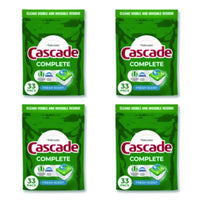 Cascade® ActionPacs®, Fresh Scent, 17.6 oz Bag, 33 Pacs/Bag, 4 Bags/Carton Automatic Dishwasher Detergents - Office Ready