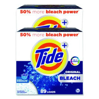 Tide® Plus Bleach Powder Laundry Detergent, HE Compatible, 80 Loads, Tide Original Scent, Powder, 129 oz Box, 2/Carton Laundry Detergents - Office Ready