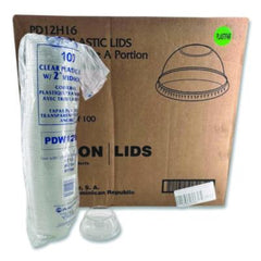 Plastifar PET Lids, Fits 5 oz and 8 oz Sundae Cup, 100/Sleeve, 10/Sleeves/Carton