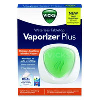 Vicks® Waterless Tabletop Vaporizer Plus,1.9 x 5.3 x 7.5, White/Mint Green Humidifiers - Office Ready