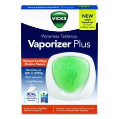 Vicks® Waterless Tabletop Vaporizer Plus,1.9 x 5.3 x 7.5, White/Mint Green