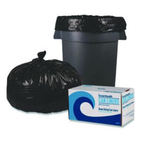 Heritage Reprocessed Resin Can Liners, 60 gal, 1.2 mil, 38 x 58, Black, 50 Rolls/Carton Repro Resin Waste Can Liners - Office Ready