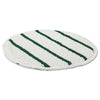 Rubbermaid® Commercial Low Profile Scrub-Strip Carpet Bonnets, 19" Diameter, White/Green Carpet Bonnet Floor Pads - Office Ready