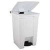 Rubbermaid® Commercial Indoor Utility Step-On Waste Container, 12 gal, Plastic, White Indoor All-Purpose Waste Bins - Office Ready