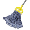 Rubbermaid® Commercial Super Stitch® Blend Mop, Medium, Cotton/Synthetic, Blue, 6/Carton Wet Mop Heads - Office Ready