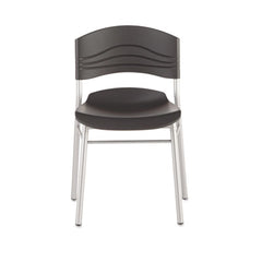 Iceberg CaféWorks™ Chair, Supports Up to 225 lb, 18" Seat Height, Graphite Seat/Back, Silver Base, 2/Carton