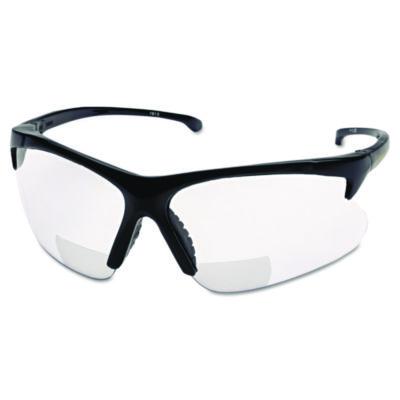 Smith & Wesson® V60 30-06* RX Safety Eyewear 3011719, Black Frame, Clear Lens, 2.5 Diopter Wraparound Magnifier Safety Glasses - Office Ready