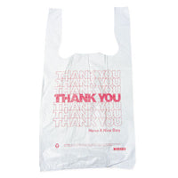 Barnes Paper Company Thank You High-Density Shopping Bags, Have a Nice Day Labeling, Cut-Out Handles, 10