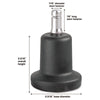 Master Caster® Bell Glides, Grip Ring Type B Stem, 2.19" x 2.31" Glide, Matte Black, 5/Set Office Furniture Glides - Office Ready