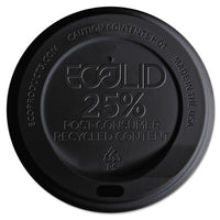 Eco-Products® EcoLid® 25% Recycled Content, Fits 10 oz to 20 oz Hot Cups, Plastic, Black, 100/Pack, 10 Packs/Carton Hot Cup Lids - Office Ready