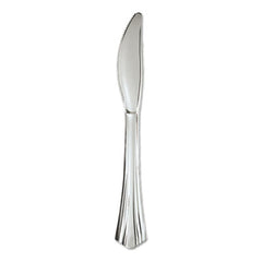 WNA Reflections Heavyweight Plastic Utensils, Reflections Design, Silver, 600/Carton