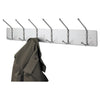 Safco® Coat Hooks, Six Ball-Tipped Double-Hooks, Metal, 36w x 3.75d x 7h, Satin Wall Hook Racks & Rails - Office Ready