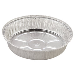 HFA® Round Aluminum Containers, 37 oz, 8" Diameter, Silver, 500/Carton
