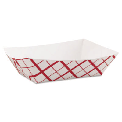 SCT® Paper Food Baskets, 3 lb Capacity, 7.2 x 4.95 x 1.94, Red/White, Paper, 500/Carton Food Trays - Office Ready