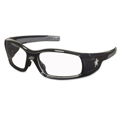 MCR™ Safety Swagger® Safety Glasses, Black Frame, Clear Lens Wraparound Safety Glasses - Office Ready