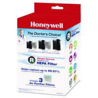 Honeywell Allergen Remover Replacement HEPA Filters, 6.75 x 10.3, 3/Pack HEPA Air Purifier Filters - Office Ready