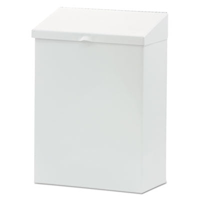 HOSPECO® Feminine Hygiene Product Waste Receptacle, Metal, White Sanitary Napkin Waste Bins - Office Ready