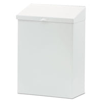 HOSPECO® Feminine Hygiene Product Waste Receptacle, Metal, White Sanitary Napkin Waste Bins - Office Ready