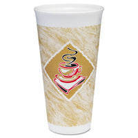 Dart® Café G Foam Hot/Cold Cups, 20 oz, Brown/Red/White, 500/Carton Hot/Cold Drink Cups - Office Ready