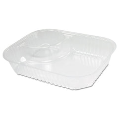 Dart® ClearPac® Nacho Tray, 2 Compartments, 3.3 oz, 6.2 x 6.2 x 1.6, Clear, Plastic, 500/Carton