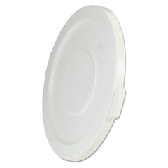 Rubbermaid® Commercial BRUTE Self-Draining Flat Top Lids, 22.25" Diameter, White