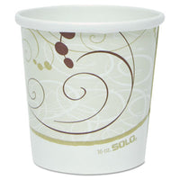 SOLO® Flexstyle® Double Poly Paper Containers, 16 oz, Symphony Design, Paper, 25/Pack, 20 Packs/Carton Takeout Food Containers - Office Ready