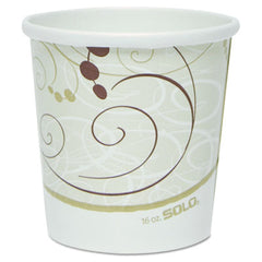 SOLO® Flexstyle® Double Poly Paper Containers, 16 oz, Symphony Design, Paper, 25/Pack, 20 Packs/Carton
