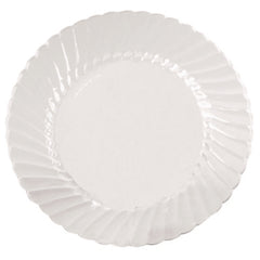 WNA Classicware Plastic Dinnerware, Plastic, 9" dia, Clear, 10/Bag, 18 Bags/Carton