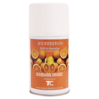 Rubbermaid® Commercial TC Microburst 9000 Air Freshener Refill, Mandarin Orange, 5.3 oz Aerosol Spray, 4/Carton Aerosol Air Freshener/Odor Eliminator Refills - Office Ready