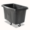 Rubbermaid® Commercial Cube Truck, 59 gal, 300 lb Capacity, Plastic, Black