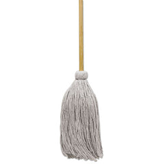Boardwalk® Cotton Deck Mop, #20 White Cotton Head, 50" Wood Handle, 12/Carton