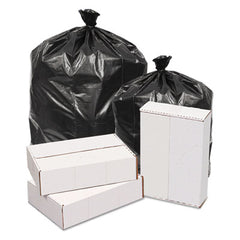 GEN Waste Can Liners, 60 gal, 40.64 mic, 38" x 58", Black, 10 Bags/Roll, 10 Rolls/Carton