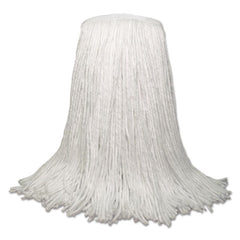 Boardwalk® Banded Rayon Cut-End Mop Heads, White, 20 oz, 1 1/4" Headband, White, 12/Carton