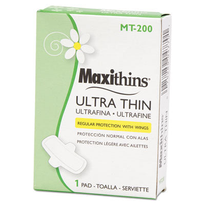 HOSPECO® Maxithins® Ultra-Thin Pads, 200/Carton Feminine Products Pads - Office Ready