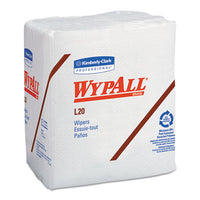 WypAll® L20 Towels, 1/4 Fold, 4-Ply, 12.5 x 13, Unscented, White, 68/Pack, 12 Packs/Carton Disposable Dry Wipes - Office Ready