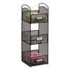 Safco® Onyx™ Breakroom Organizers, 3 Compartments, 6 x 6 x 18, Steel Mesh, Black Coffee Condiment Stations - Office Ready